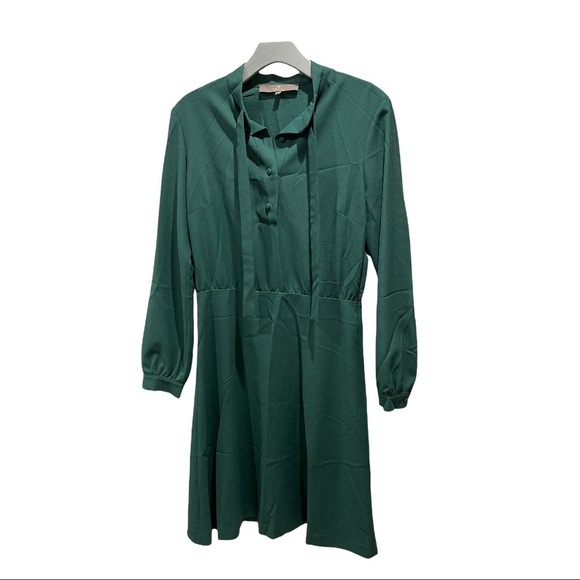 Space Style Concept Long Sleeve Short Green Dress Size 42 US Small NWOT - Picture 1 of 4